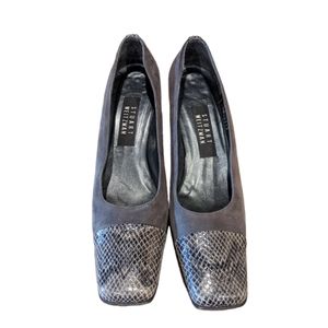 Stuart Weitzman/Gray🩶/Snakeskin/Stacked/Heel/Sz 8.5 AA